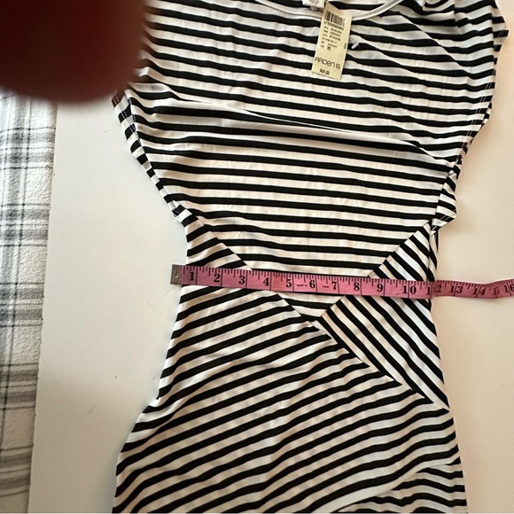 Arden B Black & White Striped Vintage 90’s/Y2K Stretch Cutout Back Dress NWT XS - Picture 14 of 15